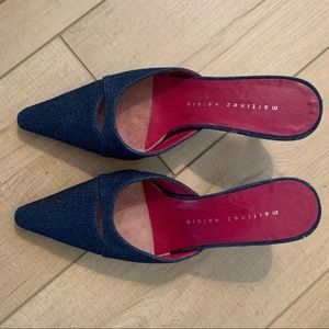 Martinez Valero stylish denim kitten heels. Size 7-1/2 excellent condition.